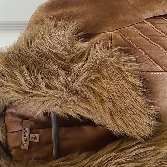 Leather jacket, faux fur, Arden B, Large - Picture 5 of 17